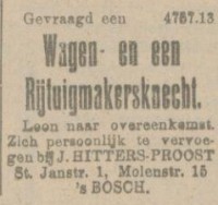 1920 advertentie in Nieuwe Venlosche Courant