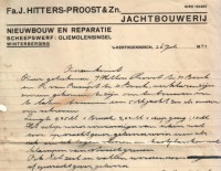 1943 overeenkomst 5 meter-jacht (a) voor R. van Rumpt